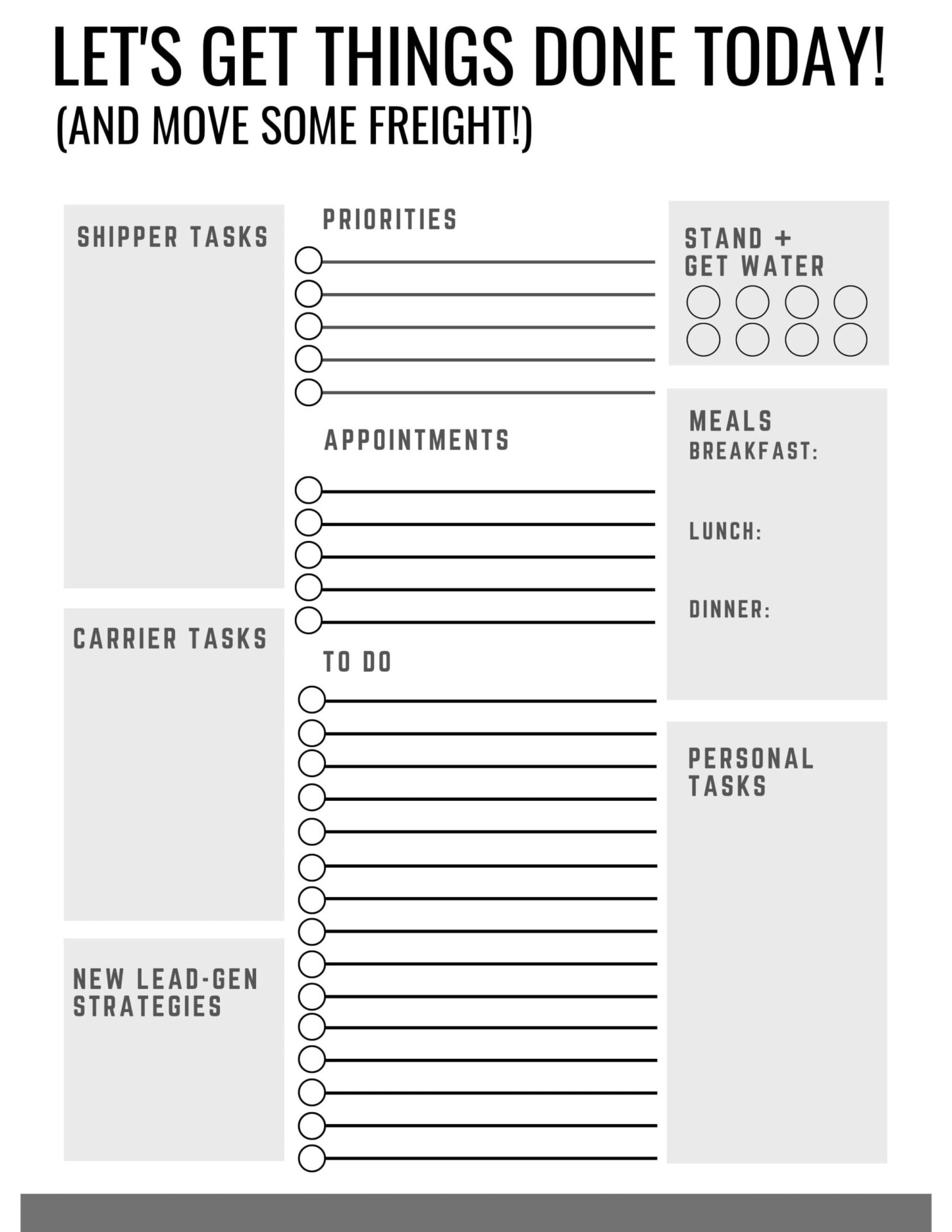 Freight Broker Planner day